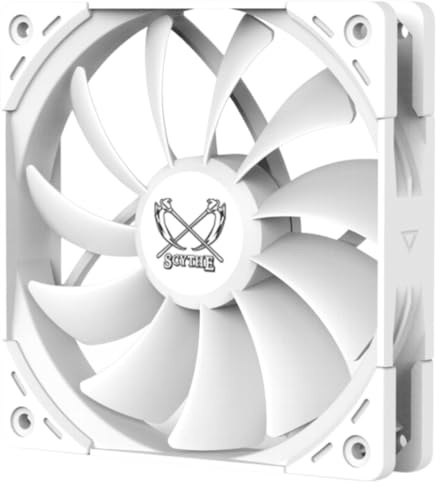 Scythe Kaze Flex II 120 PWN, 120mm x 25mm Air Flow Optimized Quiet Operating Computer Case Fan, Fluid Dynamic Bearing, 4-Pin Connector, Single Pack (White Edition - 2000 RPM)