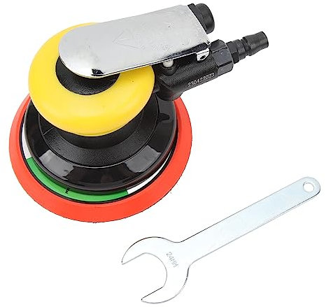 Lijadora Neumática De 1/4 Pulgadas, Lijadora Orbital Aleatoria De Aire 13000rpm 5 Pulgadas Lijadora De Palma Neumática De Doble Acción Resistente Y Resistente Para Trabajos De Carrocería