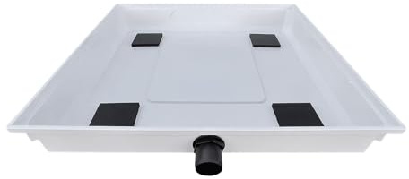 W71-3 Bodenwanne für Waschmaschinen und Trockner inklusive 4 anti Vibrations-Pads und DN-50 Anschlußstutzen