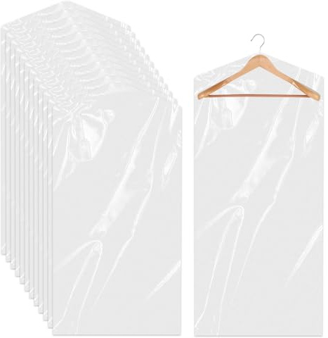 20 Stück Kleidersack Transparente Staubdicht Kleiderhülle 60x100 cm Wasserdicht Kleiderschutz Kunststoff Hängen Kleidersäcke für Anzüge Sakkos Hemden