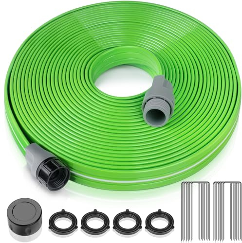 LAVEVE Sprinklerschlauch für Hof, 4,5 m, Gartenschlauch mit Heringen, robuster Wasserschlauch-Sprinkler für Rasen, Tropfschlauch, Bewässerungsschlauch