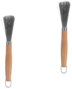 POPETPOP 2St Pfannenbürste aus Edelstahl Wokbürste aus Edelstahl Grillschaber Bratpfanne Reinigungsbürste Bürste zum Reinigen Edelstahlbürste für die Küche langen Griff