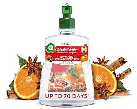 Air Wick Aerosol-Free Automatic Air Freshener Spray, Mulled Wine, Refills, 24 x 7 Active Fresh Odour Neutraliser, Lasts Up to 70 Days