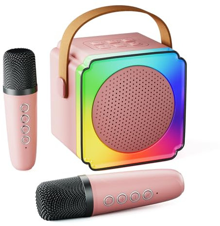 Karaoke Machine 2 Microphones, Toys for 3-10 Year Old Girl Gifts for 3-10 Year Olds Girls Toys Age 3-10, Mini Karaoke Machine Kids Microphone for Kids Karaoke Machines for Girls Birthday Presents