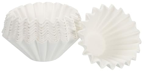 sourcing map 2-4 Cup Basket Coffee Filters White Paper Filter 50/185mm Drip Coffee Makers Coffee Filter for Cafe Office Home, Pack of 50