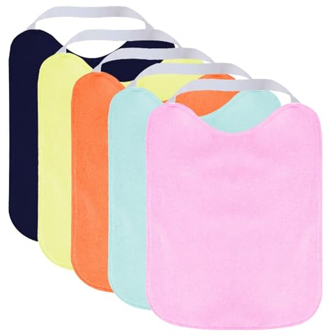 SLOSH Baberos Bebe Impermeables con Goma al Cuello Fáciles de Poner y Quitar Perfectos para la Guarderia (Rosa)