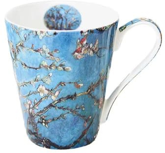 ouynngjing Petite tasse à café européenne de luxe en céramique, tasse de bureau, cadeau d'accompagnement (tasse en V, fleur d'abricot)
