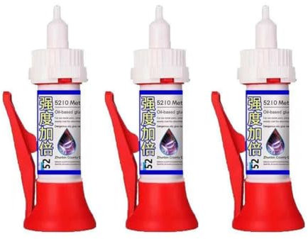5210 Met Oil Based Glue, Strong Repair Welding Glue – High-Strength Multi-Material Adhesive for Wood, Furni-ture, Shoes, Cups & More (3Pcs)