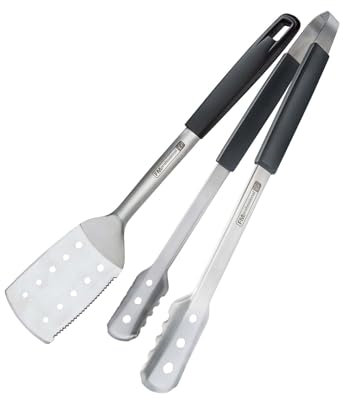 Fmprofessional Set utensili per barbecue, pinza multiuso e paletta forata, utensili da cucina lavabili in lavastoviglie, acciaio inossidabile, utensili BBQ resistenti alle alte temperature
