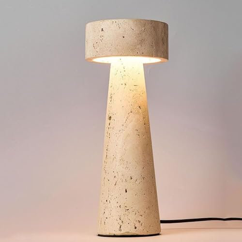 YJIANGH Lampada da Tavolo Giapponese Wabi-Sabi, Lampada da Comodino in Pietra Naturale, Lampada da scrivania Regolabile, Luce da scrivania Calda nordica a LED a 3 Colori, Lampada da Notte Minimalista