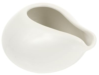 FUNNETOYU Jarra de Cerámica sin Asa para Salsa Occidental Jarra Dosificadora Práctica para Cocina y Restaurante Útil para Salsas y Cremas Porcelana