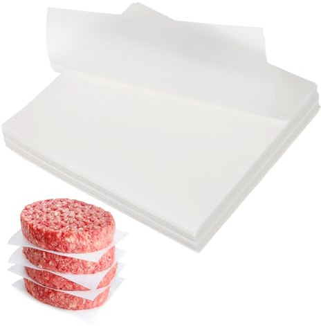 QUARKZMAN 500 Pcs Papier Sulfurisé Naturel Feuilles De Cuisson Carrés, 5.1 Inch Papier Pour Hamburger, Pour Cuisson Grillage Ou Conservation De Viande, Blanc