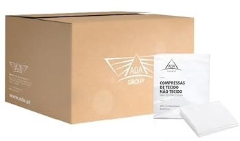 ADA Confort | Compresas no tejidas 10x10cm, Alta Absorción, Uso Médico y Primeros Auxilios | Paquete de 16 bolsas de 100 unidades cada una (1600un)