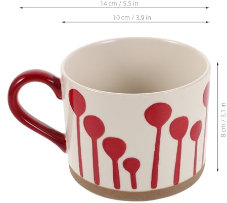 DIYEAH Taza de Cerámica Pintada Mano Taza Moderna para Té con Leche para Casa con Motivos de Globos Apta para Microondas para Desayunos y Café