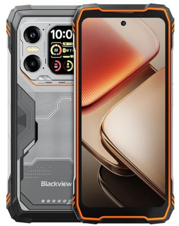 Blackview XPLORE 1 Rugged Smartphone, 6,78″ 2.4K 120 Hz Dual Display, 36GB RAM + 256GB (erweiterabile 2TB), 64+50MP + 20MP Night Vision, IP68/IP69K/MIL-STD-810H/NFC/GPS, 2 anni di garanzia, Arancione