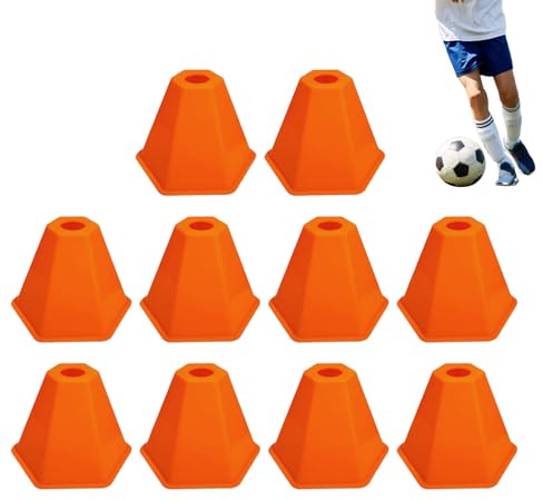Conos de Fútbol 10 Piezas Alta Visibilidad Portátil | Ejercicios De Baloncesto Y Conos De Fútbol Para Niños para Fútbol Baloncesto Patinaje y Entrenamiento de Mascotas