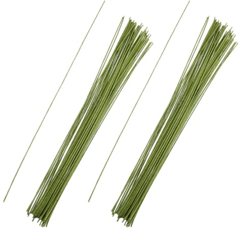Luxshiny Steli per Fiori Artificiali Resistenti a Piegature e Deformazioni 50 Pezzi in Filo di Ferro Verde Avvolto in Carta per Composizioni Floreali e Decorazioni
