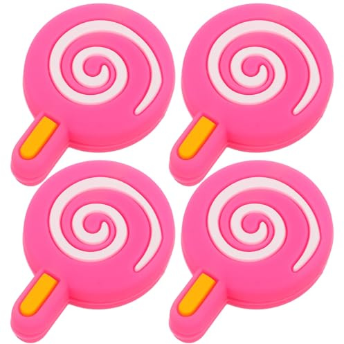 SKISUNO 4 Pezzi Ammortizzatori per Racchetta da Tennis a Lecca-Lecca in Silicone Rosa, Smorzatori di Vibrazioni Compatibili per Tennis, Accessori Sportivi per Ridurre Shock e Migliorare