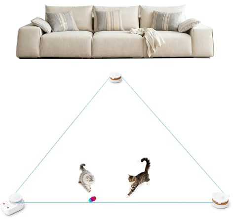 Hedsuin Interactive Cat Toy for Indoor Cat,Automatic Treadmill for Exercise | Automatic Moving Cat Chase Toy with Auto/Manual Control for Indoor Exercise, Mental Stimulation, for Cats and Kittens.