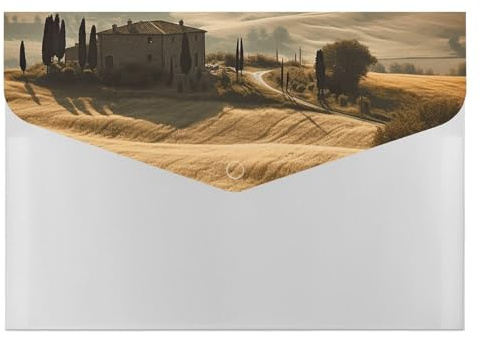 Vy över typiska Toscana landskapsmappar, expanderande filmapp med 6 fickfack, bärbar pappersdokumentorganisatör för fakturor kvitton certifikat