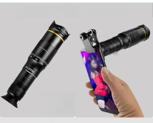 EasyByMall 32X Telephoto Lens for Smartphones with Tripod and Clip, High Power Zoom Attachment for iPhone and Android, Portable ABS Telescope Kit for Wildlife Photography