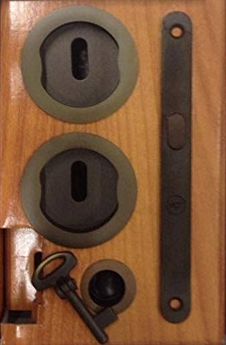 Juego de nichos circulares para puertas correderas K1201 - con orificio llave (envejecido)