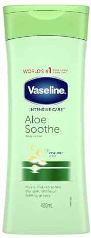 3 x VASELINE INTENSIVE CARE BODY LOTION – Aloe Soothe Soothes Dry, Chapped Skin 400 ml