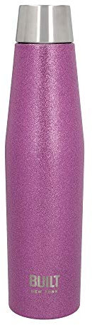 BUILT Apex Thermos-Wasserflasche mit Deckel, Auslaufsicher, 18/10 Edelstahl, Wiederverwendbar, Sweat-Proof, 100 % BPA-frei, Lila Glitzer, 540 ml