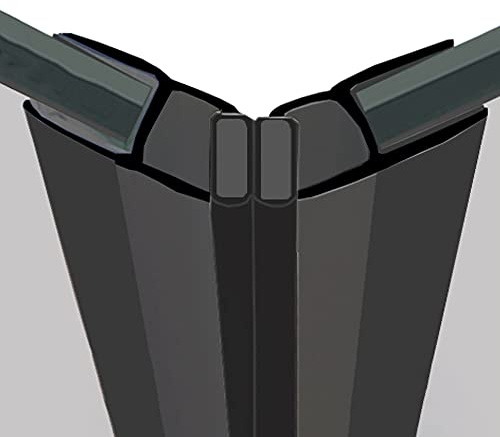 Magnetic Shower Seals | Sold in Pairs | Fits 4, 5 or 6mm Glass | 135° Magnet for Straight or Quadrant Doors | 2 Metres Long | MAG001 (200cm Lengths, Black)