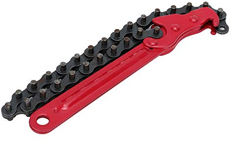 Ölfilterschlüssel, Verstellbar Universal Aluminiumlegierung Kettenölfilterzange Grifffilter Schraubenschlüssel Zange Cutter Ölfilter Reparatur Entfernungswerkzeug 20cm Grifflänge 42cm Kettenlänge