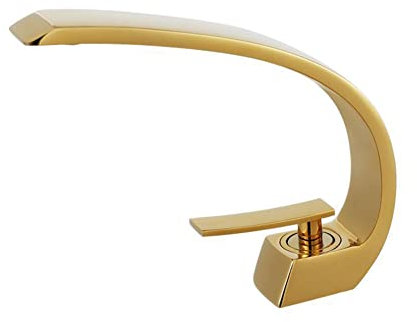 Wasserhahn Bad Waschtischarmaturen - Moderner Stil Messing Einhandmischer Waschtisch Armaturen, Gold