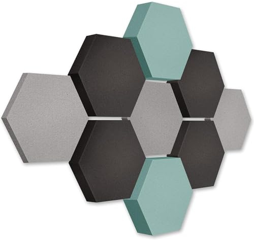 platino24 Akustikpaneele 9 Elemente Edition LOFT 3D I Ø 300mm Akustikplatten Schalldämmung Wand & Decke I Akustikschaum Schall-Absorber aus Basotect 30-70mm mit farbiger Akustikbeschichtung