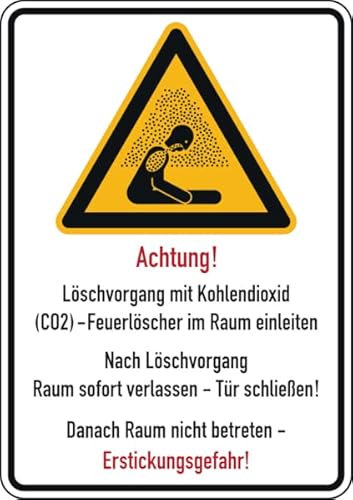 Dreifke® Warnschild, Kombischild, Löschvorgang Erstickungsgefahr | Folie selbstklebend | 148x210 mm