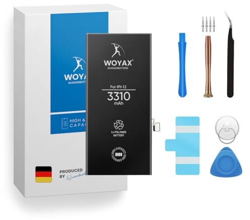 Woyax Wunderbatterie Akku für iPhone 12 | 12 Pro 3310 mAh Hohe Kapazität Ersatzakku ohne Dichtung