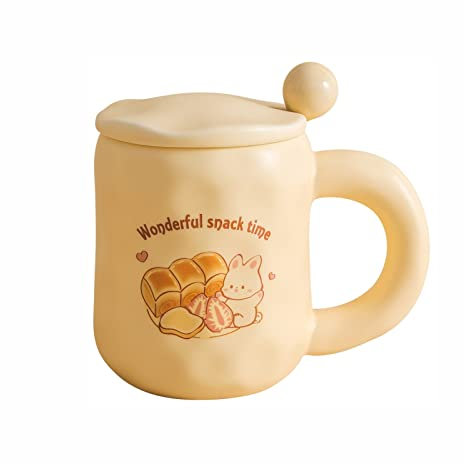 CRAGCO Tazze per tazze 16oz (480ml) Famiglia Coniglio Giallo Modello Tazza di Ceramica Colazione Tazza di Latte Set da Tè Pomeridiano Tazza di Caffè Uomini e Donne Uso Quotidiano Tazza di caffè