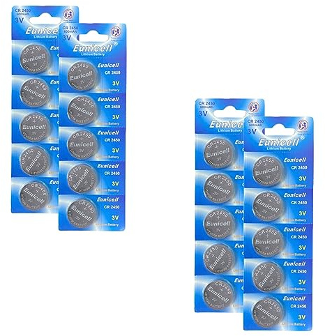 Pack of 20 CR2450 Battery 3V Lithium Coin Cell – CR2450 Batteries Long Lasting, CR2450 3V Lithium Battery for Car Keys, Watches, Scales, Medical Devices