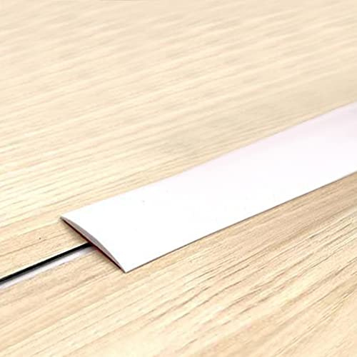 Övergångsprofil självhäftande PVC-täcklister, vinylgolv vit plattlist plattprofil rulle, 50 mm x 3 m lång övergångslist, utjämningsprofil för leder eller övergångar av alla