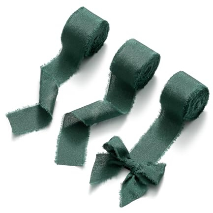 AOKSUNOVA Schleifenband Dunkelgrün Geschenkband Chiffonband 2,5 cm x 18,9 m