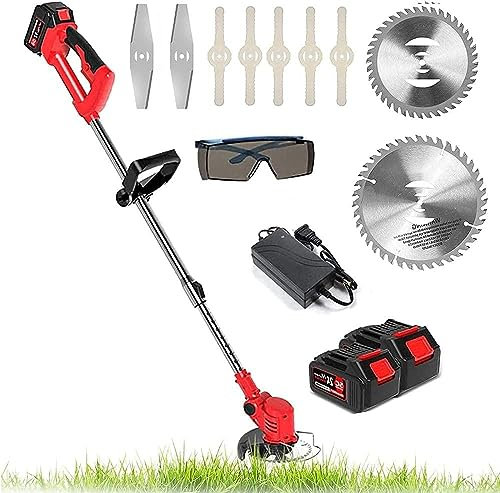 Tagliaerba a batteria Tagliaerba manuale Tagliaerba piccolo Tagliaerba da giardino Tagliaerba elettrico a batteria Tagliaerba a batteria con 24 V 2 Occhiali di sicurezza Caricabatterie Giardino