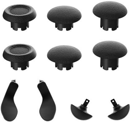 Hzxkqmil Baguettes de Pouce de Remplacement pour PS5 Edge Manette, Joystick Personnalisé Stick Analogique & Pagaies Arrière en Métal Boutons de Déclenchement pour PS5 Edge Controller, Noir