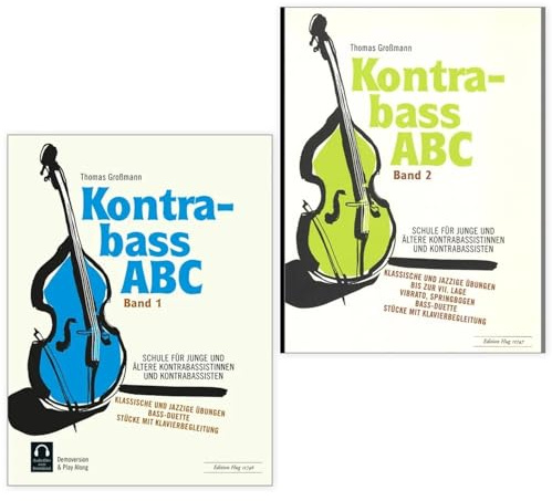 Kontrabass ABC Band 1 Schule + Band 2 Thomas Großmann ISBN 9783905847574, 9783905847581, 9790202824306 + 9790202824320 Kolophonium (Starterset)