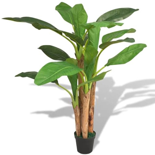 CFODOJ dekor, konstgjord blomma konstgjord bananträd växt med kruka 175 cm grön