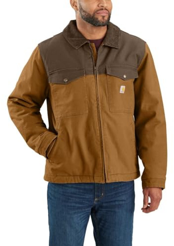 Carhartt Montana Rugged Flex Duck - Chaqueta aislante de ajuste relajado para hombre, Carhartt Marrón/café, Large
