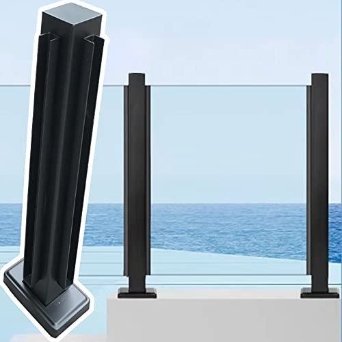 KEHSF Klemmstange für Glaszäune für Verandas, kommerzieller Glasgeländerpfosten mit Schrauben, Geländerpfostenklemme zur Bodenmontage für Deck/Terrasse/Balkon/Innenplattform, einfache Installation
