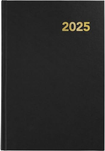 Grafoplas - Agenda annuale 2025 Giornata Bretagna, Nero, 14,5 x 21 cm, spagnolo, copertina rigida e punto di lettura, 288 pagine, carta bianca 70 g certificata FSC, include pianificazione e calendario