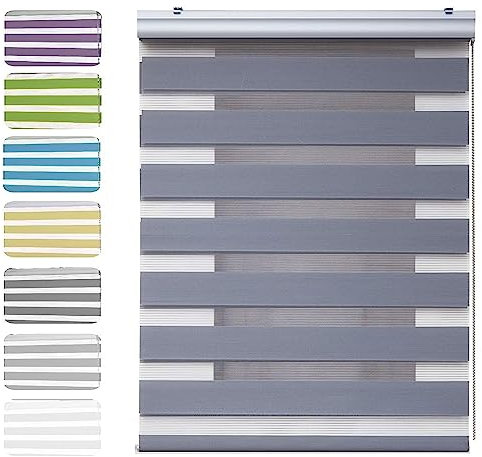 Verdunklungsvorhänge, 55 x 350 cm, Thermo-Rollos, verschiedene Farben/Größen, für Zuhause, Büro, Schlafzimmer, Grau