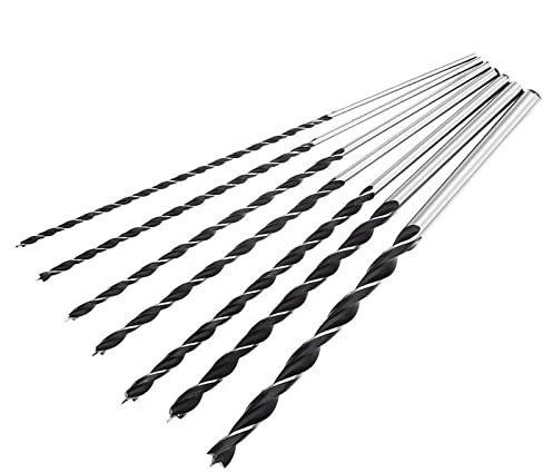 Dunxiles 7Pcs Extra Long Wood Drill Bit Set, 12inch 300mm Drill Bits DIY Woodworking Tool 4 5 6 7 8 10 12mm,Hardware tools