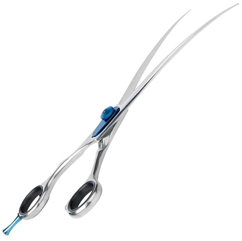 Masterclip 19 cm Essentials böjd sax – professionell högkvalitativ rostfritt stål lätt grepp hundtrimningssax – perfekt för att forma runt naturliga kurvor (vänsterhänt)