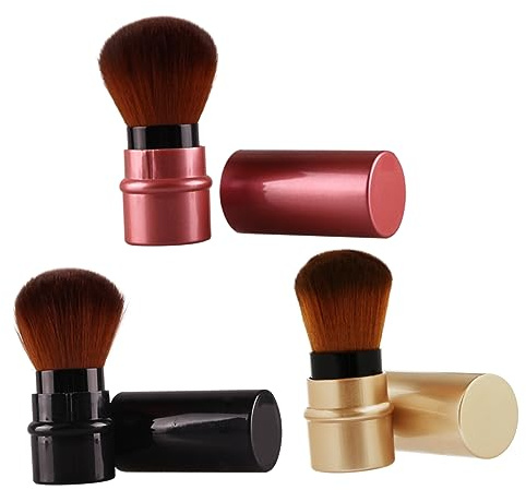 minkissy Bärbart Och Infällbart Set Med Makeupborstar - Set Med 3 Foundationborstar Med Ergonomisk Design För Snabb Applicering