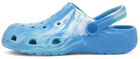 Shoe Zone - Kids Blue Multi Marble Slip On EVA Clog